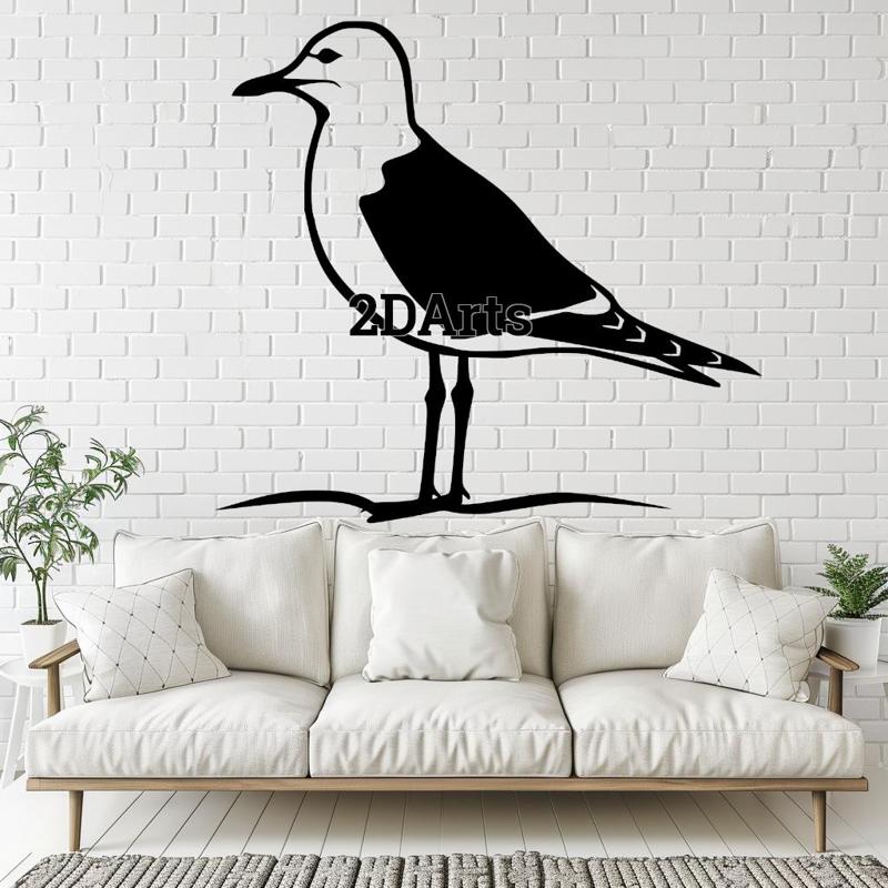 Seagull 2D Wall Art/Window Art - Digital STL & SVG Files for 3D Printing and Laser Cutting