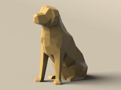 Low-poly Golden Retriever