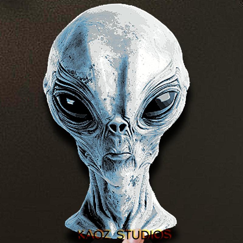 blue alien wall art outer space hueforge