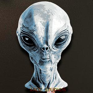 blue alien wall art outer space hueforge