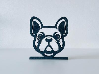 Frenchie face - line art