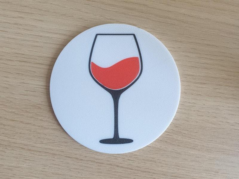 Wine Glass Coaster - Coaster with Red Wine