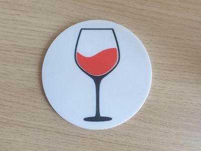 Wine Glass Coaster - Coaster with Red Wine