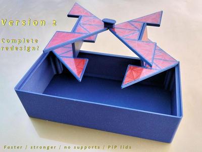Storage Box with origami folding lids V2