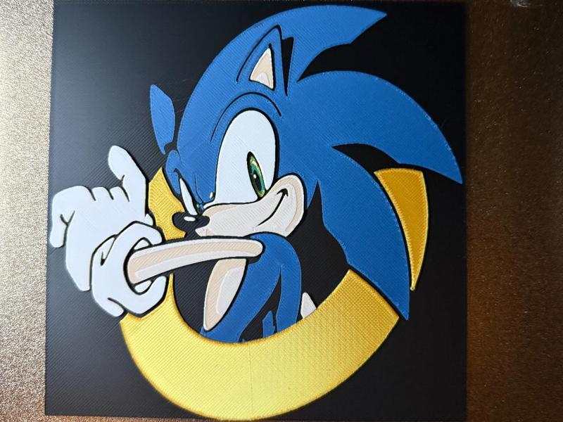 Sonic with Gold Ring Picture Hueforge