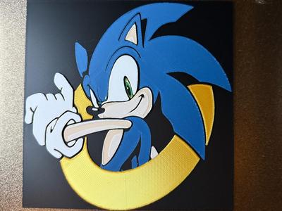 Sonic with Gold Ring Picture Hueforge