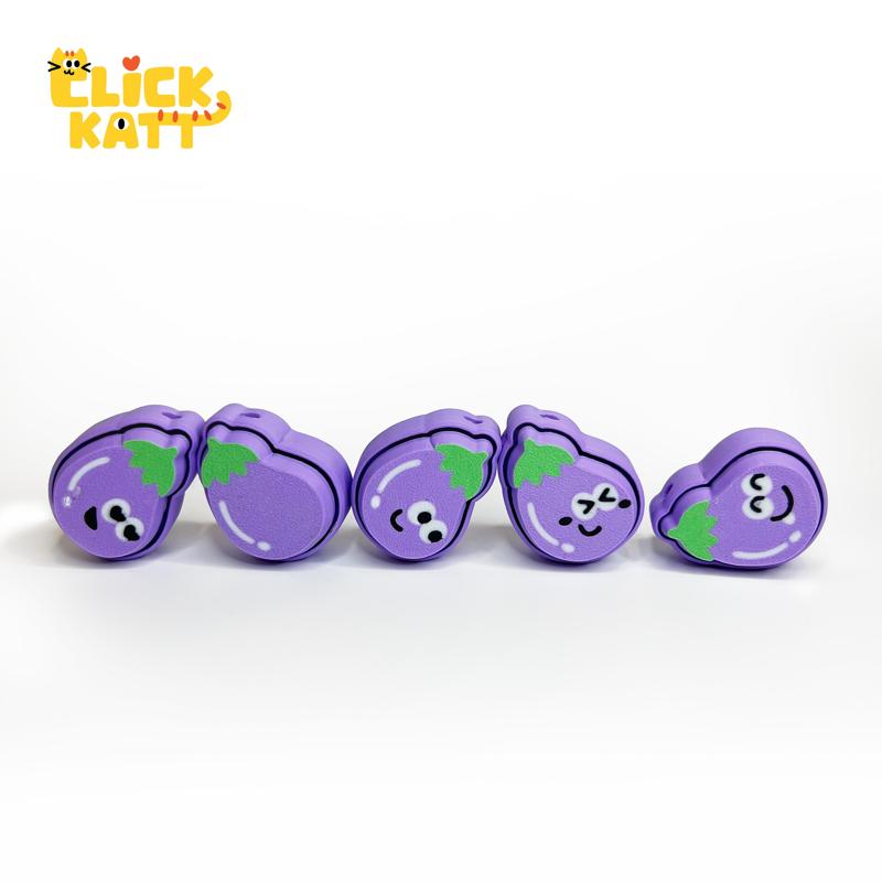 Eggplant - Clicker Fidget Toy Keychain