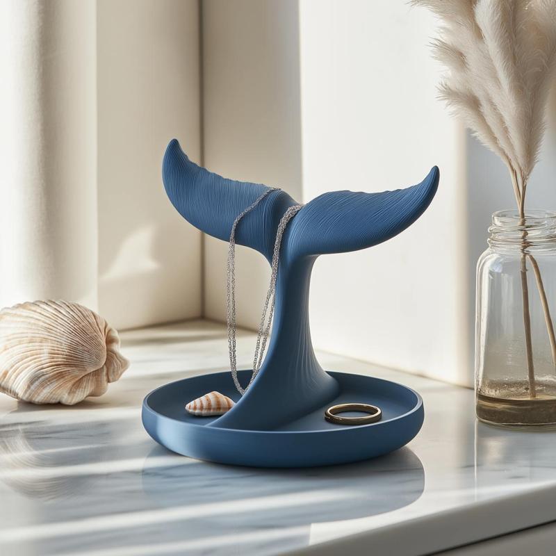 Whale Tail Jewelry Holder for 3D Printable Home Decor