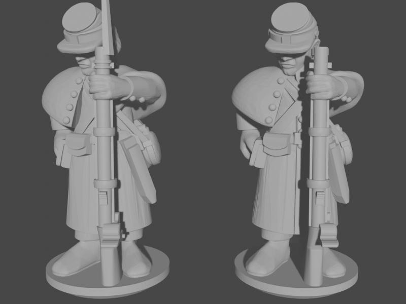 10-15mm American Civil War Infantry in Greatcoats Loading Pose 2 UA-43