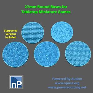 27mm Round Bases for Tabletop Miniature Games - pack 2