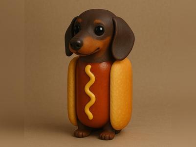 Hot Dog Dachshund Decoration Bronze