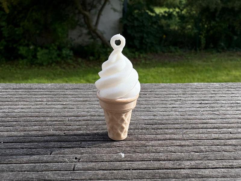 Soft Serve Ice Cream Keychain, Ice Cream
