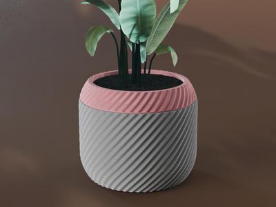 Sei Planter Pot, Wavy Diagonal | Small, Medium, Large | Self Watering and Drip Tray 