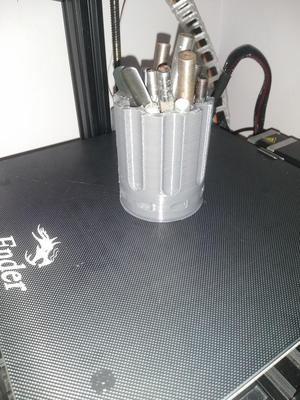 Revolver cylinder pen cup