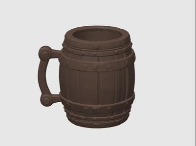 Old pirate barrel mug 
