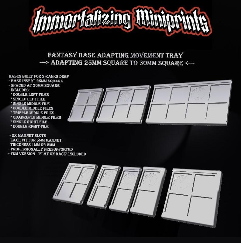 Base Adapting Movement Tray 25mm to 30mm-files 2 ranks deep