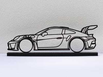 Porsche 992 GT3 RS Silhouette Desk or Shelf Ornament