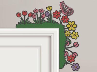 Spring Flowers Door Corner Topper