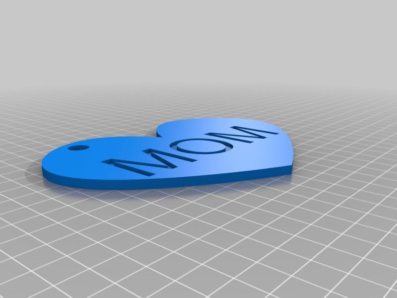 Mom Heart Key Ring