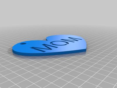 Mom Heart Key Ring