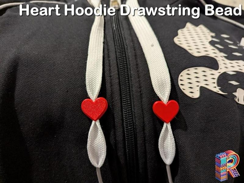 Heart Hoodie Drawstring Bead