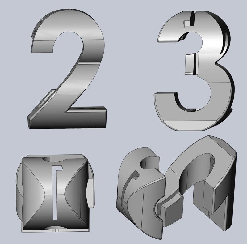 1-2-3 3-Way Perspective Text Geometry Gimmick