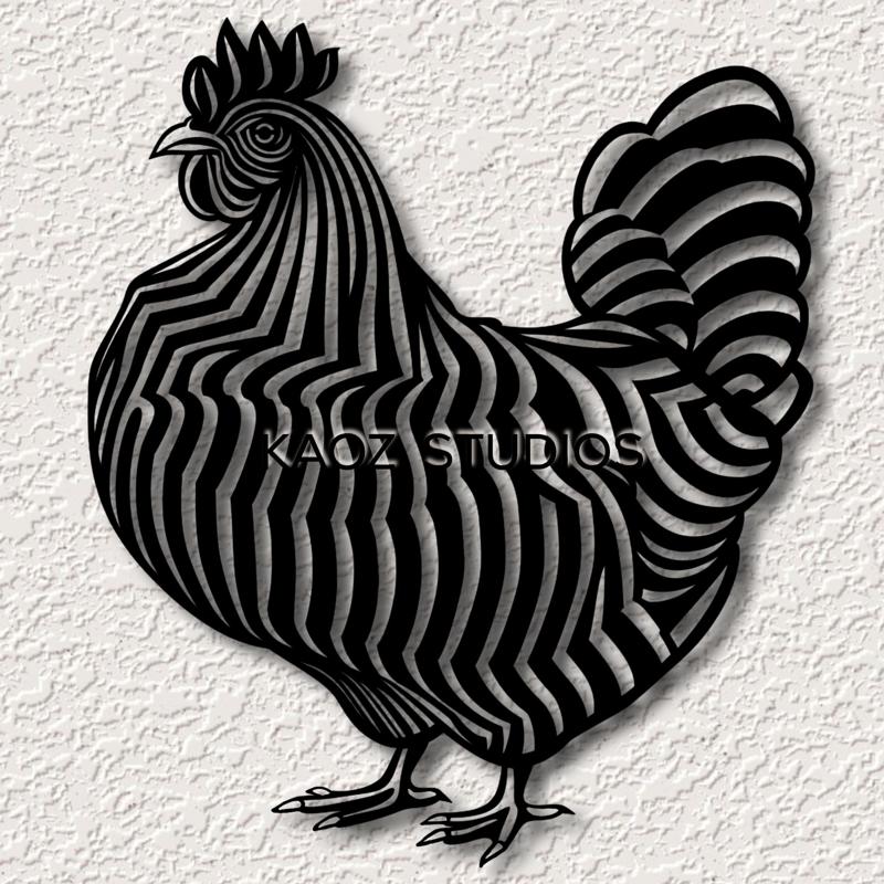 chicken wall art hen wall decor rooster optical illusion decoration