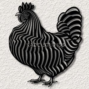 chicken wall art hen wall decor rooster optical illusion decoration
