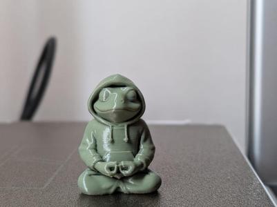 Meditating Hoodie Frog – Zen Sculpture