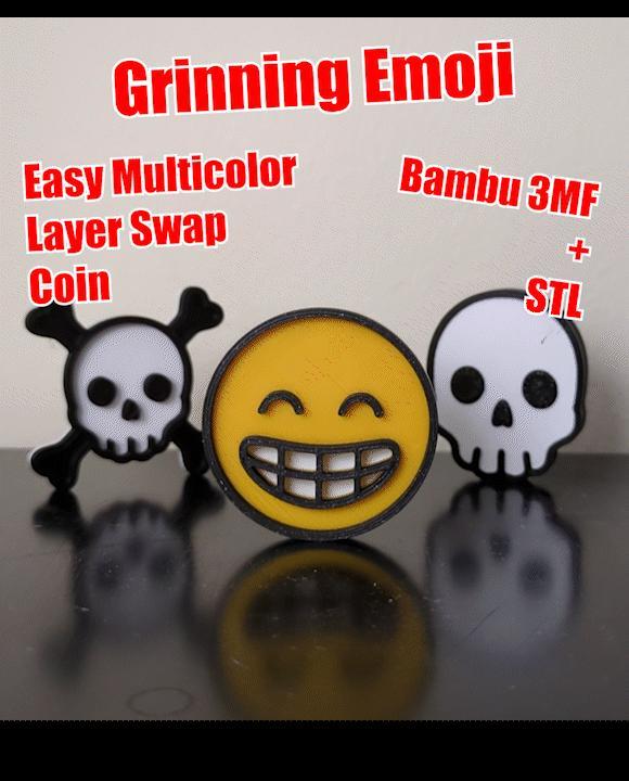 Grinning Emoji Coin - Multicolor