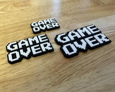 8-Bit Game Over - Fridge Magnet (Hot-Swap, Multi-Color) | Decoration For Whiteboard, Refrigerator, Locker, Cabinet | Home & Kitchen Essential, Classroom Office Supplies |