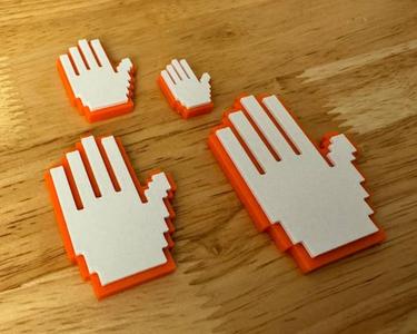 8-Bit Stop/Yield Hand - Fridge Magnet (Hot-Swap, Multi-Color) | Decoration For Whiteboard, Refrigerator, Locker, Cabinet | Home & Kitchen Essential, Classroom Office Supplies |