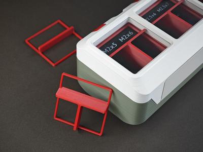 Gridfinity 1x1 bin 2x divider Add-on for cases
