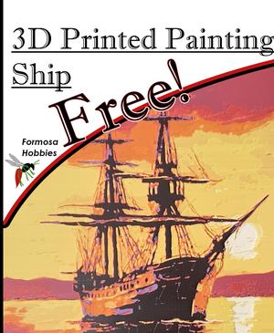 3D Printed Painting - Ship at Sunset | No AMS Needed!