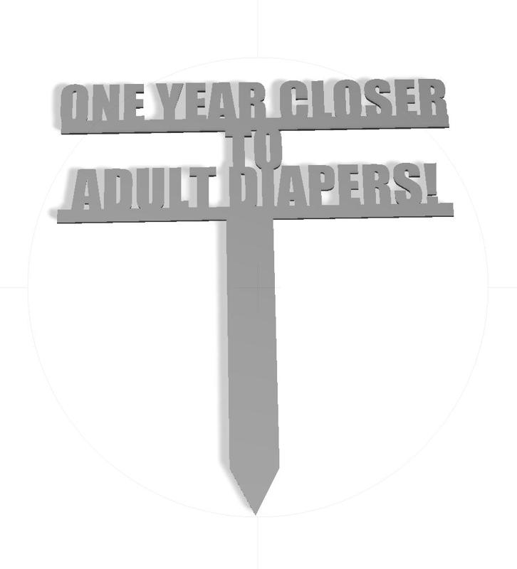 The Diaper Countdown Cake Topper