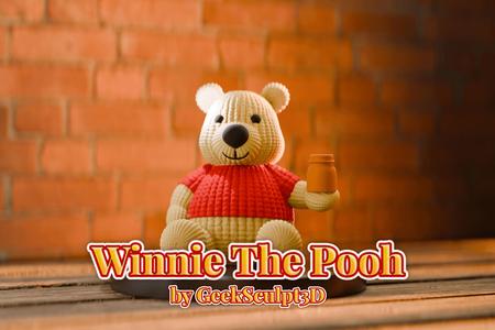Winnie The Pooh 3D-Printable Figurine with Honey Jar