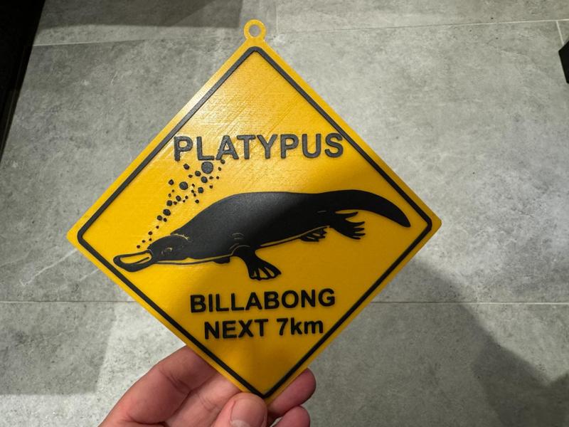 Platypus Road Sign