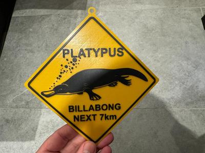 Platypus Road Sign