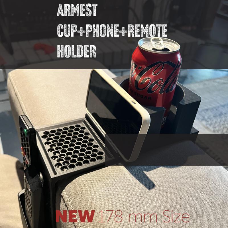 Medium Couch Caddy Armrest Cup+Remote Holder (178 mm)