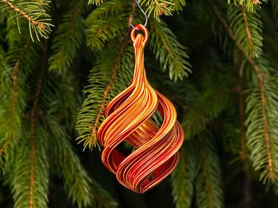 Spiral Ribbon Christmas Bulb 2024