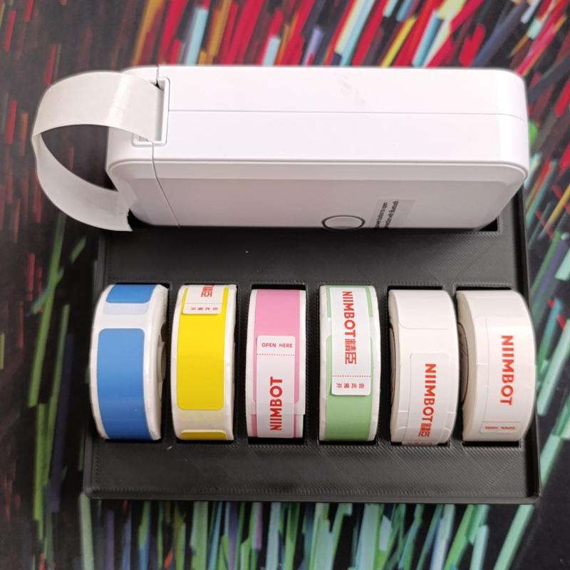 Gridfinity / D110 printer & 6 rolls organizer