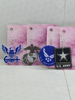 Military Earrings (US Army, Navy, Marine and Airforce)
