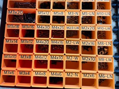 Taller Gridfinity Bins - Screws, Washers, Nuts