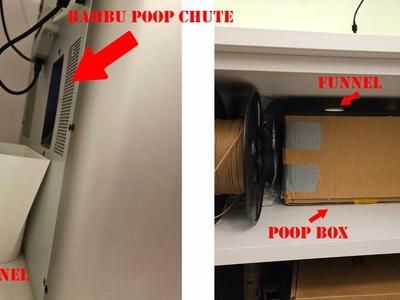 bambu lab poop chute funnel 54mm hole 40mm deep