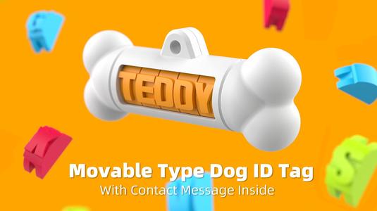 Movable Type Dog ID Tag