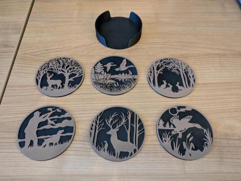 Hunting wildlife coaster set - 6 pieces