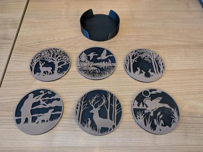 Hunting wildlife coaster set - 6 pieces
