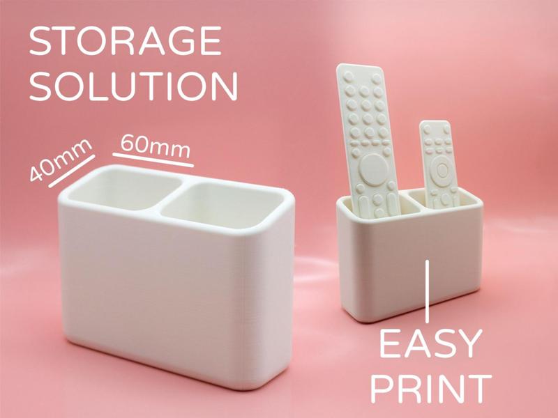 Horizontal Dual Remote Holder by Pork3D.com
