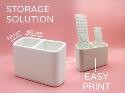 Horizontal Dual Remote Holder by Pork3D.com