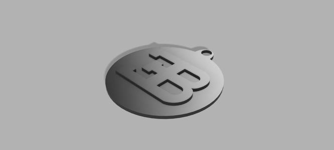 Bugatti logo & writing keychain